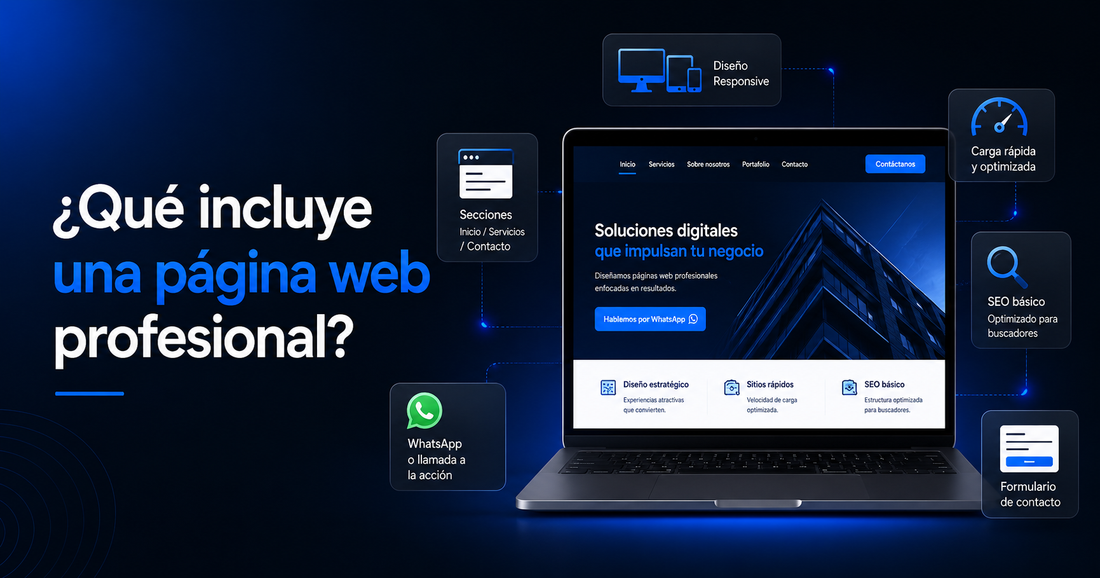 ¿Qué incluye una página web profesional?